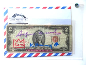 A. WARHOL/K. HARING/J.M. BASQUIAT: 2Dollar 3x ORIGINAL SIGNIERT, AMTL. ST. 1977 - Bild 1 von 6