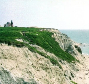 Postal Block Island SE Lighthouse RI Mohegan Bluffs Light Terminal Moraine - Imagen 1 de 4