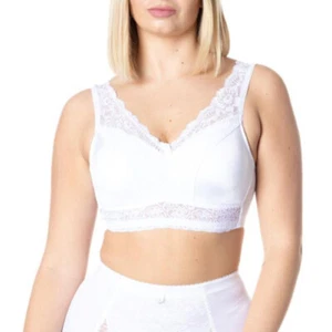 Rhonda Shear Pin-Up Bra With Back Closure, White, M - Picture 1 of 3