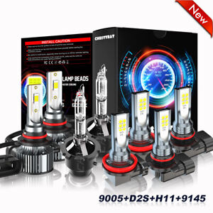 For Acura ZDX 2010-2013 8PCS 6500K LED HID Headlights Hi/Lo+DRL Fog Light Bulbs