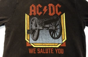 AC/DC Sweatshirt Size L Large Mens Black We Salute You Cannon Long Sleeved - Picture 1 of 3
