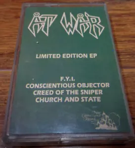AT WAR LIMITED EDITION EP (NEW RENAISSANCE RECORDS 1988) TESTED HTF THRASH METAL - Picture 1 of 5