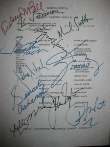 General Hospital sceneggiatura televisiva firmata 1995 Michael Sutton Kimberly McCullough ristampa - Foto 1 di 1