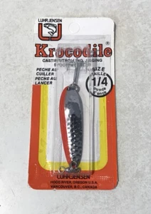 LUHR JENSEN KROCODILE HAMMERED CHROME FIRE STRIP SPOON JIG 1/4oz LURE USA NEW - Picture 1 of 6