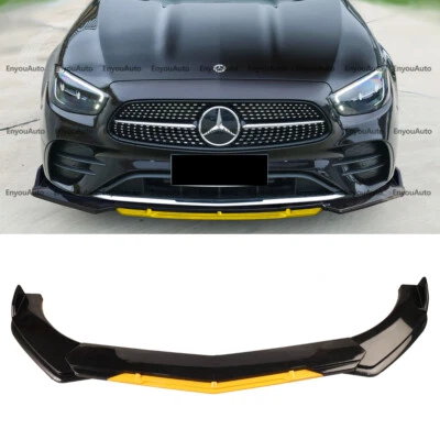 For Mercedes-Benz CLA200 CLA250 Front Bumper Lip Spoiler Splitter Black Yellow - Image 1 of 4