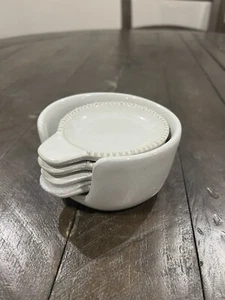 Hearth & Hand With Magnolia Stoneware Teabag Butter Pads Dishes Caddy, 5 Pc Set. - Picture 1 of 6