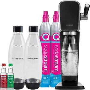 SodaStream Art Sparkling Water Maker Bundle (Black) w  CO2, DWS Bottles   Bubly 