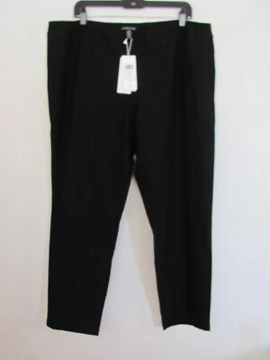 Eileen Fisher Slim Ankle Pants w Yoke-Washable Stretch Crepe-Black-Size 2XL-NWT - Image 1 of 4
