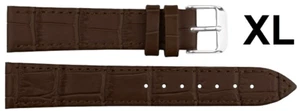 EXTRA LONG XL WATCH STRAP FITS UP TO 220MM WRIST LEATHER 12MMM TO 22MM BROWN - Picture 1 of 1