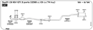 CATALIZZATORE PER SUZUKI Swift 1.3i 16V GTi 3p 1298 cc 101 cv/74 kw Cat 1989/09/ - Imagen 1 de 1