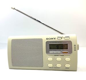 Sony LIV ICF-M410V TV Weather AM/FM 4-Band  Portable Clock Radio Tested W/Video