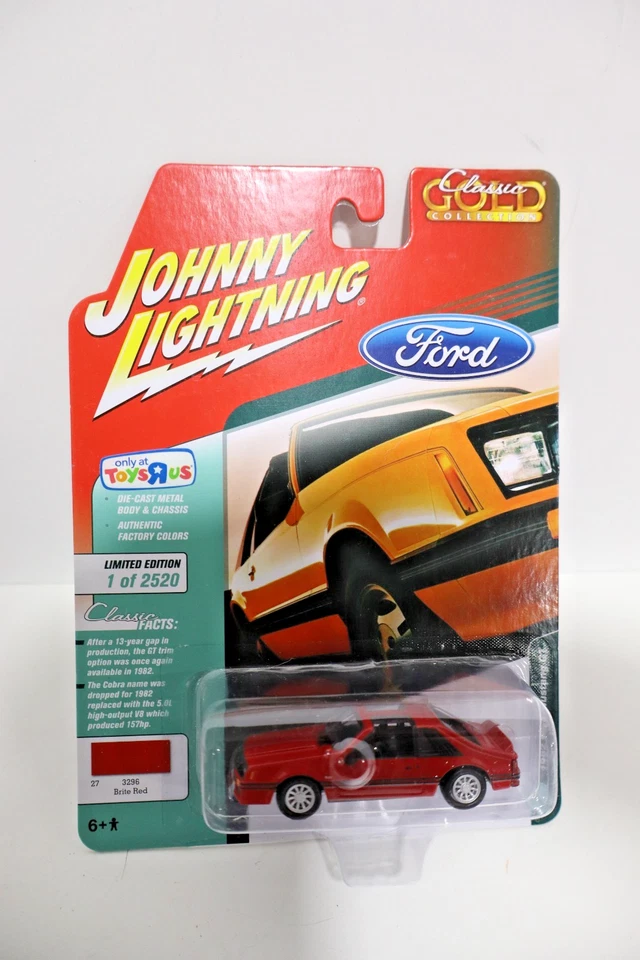 JOHNNY Lightning 经典黄金 1982 福特 MUSTANG GT 玩具 R 美国独家 1/2,520 — 第 1/1 张图片