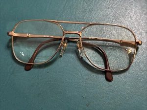 Vintage EC-9001 Gold Wire Rim Aviators Eyeglass Frame 55 20 145 Bifocals - Picture 1 of 18