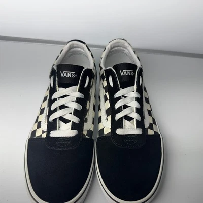 Zapatillas bajas de gamuza a cuadros Vans Ward negras blancas para mujer talla 8,5 Foto 1 de 4