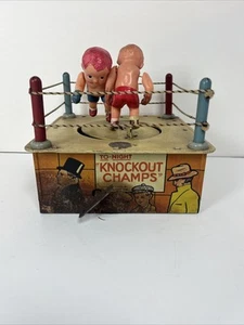 Vintage Marx 1930’s Wind-up Tin Toy Knockout Champ Boxing Match AS IS For Parts - Picture 1 of 5