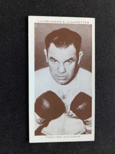1938 Churchman Boxing Personalities Card # 36 Paolino Uzcudun (EX) - Picture 1 of 3