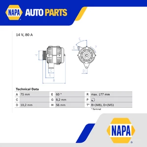 Alternator fits CITROEN XSARA N0, N1, N2 1.6 97 to 00 NFZ(TU5JP) Bosch 5705E2 - Picture 1 of 7