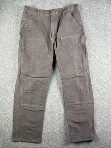 Carhartt Pants Mens 36x32 Dark Brown B136 Double Knee Dungaree Fit B136 DKB - Picture 1 of 13