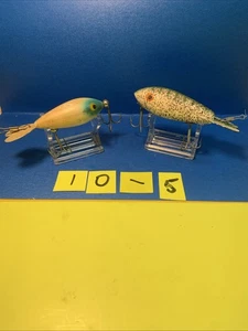 Vintage Bomber Weihnachtsbaum Holz Angeln Köder & Grün & Creme Bomber Frm TN. - Bild 1 von 7