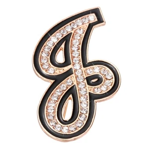 Broche prendedores letras diamantes de imitación, broches letra inicial J solapa, tono dorado - Imagen 1 de 7