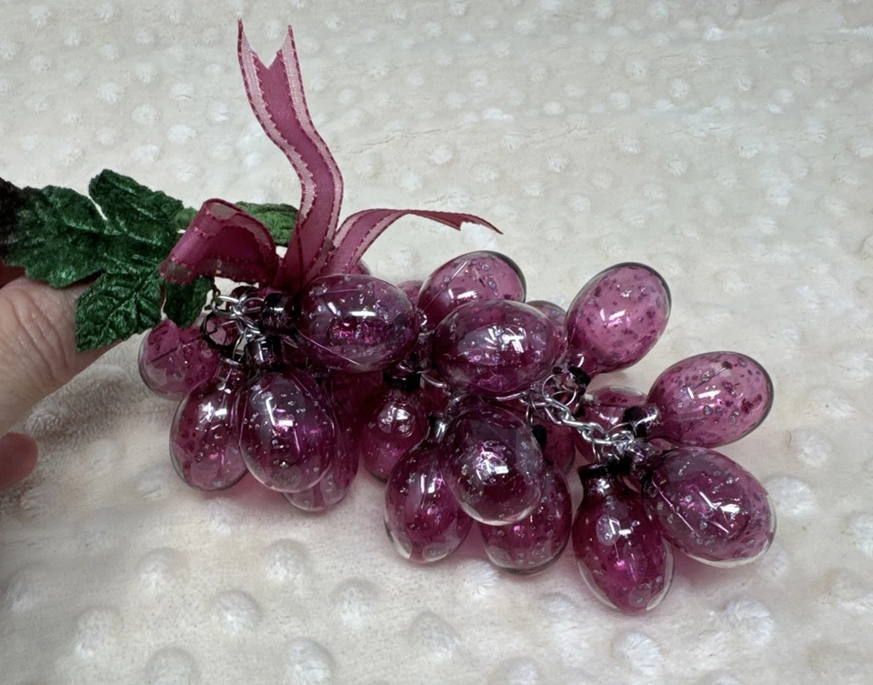 Glass Grapes & Vine By Ganz - Изображение 1 из 4