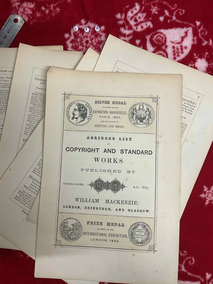 Antique COPYRIGHT AND STANDARD WORKS international Exhibition London 1862 - Image 1 of 4