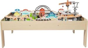 Kinder Holz Spiel Eisenbahn Zug Tisch Set 120 Teile & Friends kompatibel - Bild 1 von 16