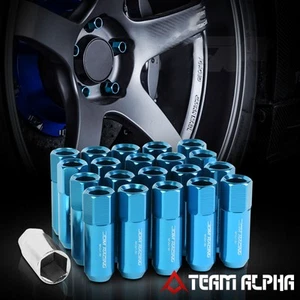 20x 12mmx1.5 {OPEN END EXTENDED} Light Blue Aluminum 60mm Rim Lug Nut w/Adapter - Picture 1 of 8