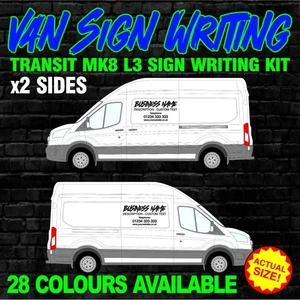SE ADAPTA A FORD TRANSIT MK8 L3 PERSONALIZADO FURGONETA DE NEGOCIOS LETRERO ESCRITURA GRÁFICOS PEGATINAS - Imagen 1 de 4
