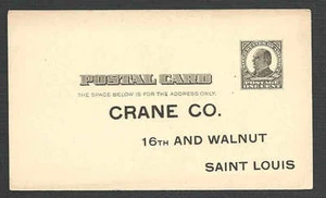 Ca 1921 PC CRANE CO ST LOUIS MO REQUESTS CATALOGUES UNPOSTED - Picture 1 of 1