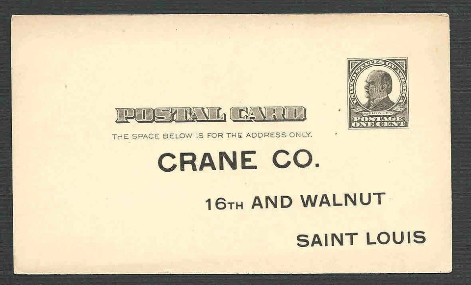 Ca 1921 PC CRANE CO ST LOUIS MO REQUESTS CATALOGUES UNPOSTED - Image 1 of 1