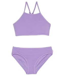Seafolly L113122 Girls Lilac Summer Essentials Crossover Back Bikini Set Size 8 - Picture 1 of 4