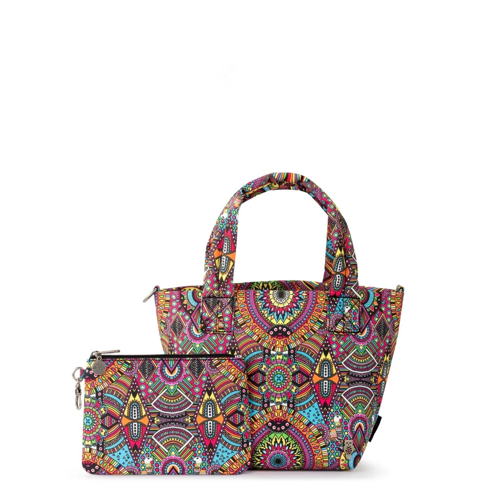 The Sak Sakroots Culver Tote and Pouch Rainbow Wanderlust Shoulder Bag