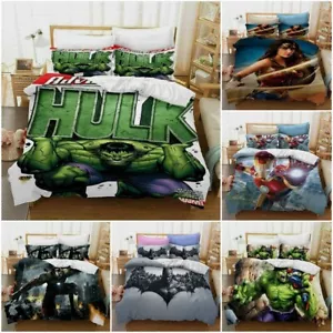 Marvels The Avengers Hulk Kids Quilt Duvet Cover Bedding Set Single Double Size/ - Picture 1 of 53