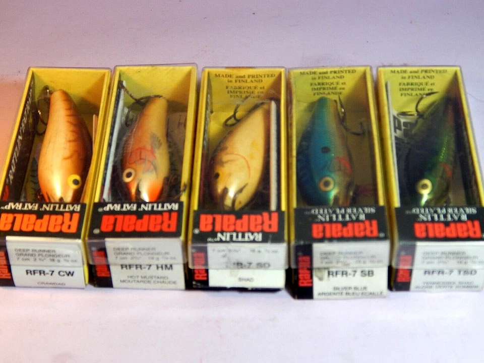 Señuelos Rapala Rattlin' Fat Rap RFR07-CW/HM/SD/SB/TSD (18 g/7 cm) vintage años 90-NOS Foto 1 de 4