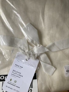 Pottery Barn Pole Top Belgian Flax Linen Sheer Curtain Panel 50 x 84" Ivory - Picture 1 of 1