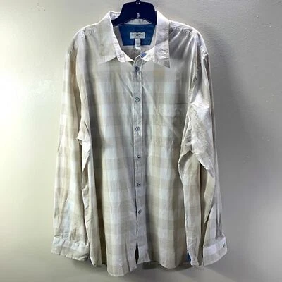 Camisa masculina quadriculada manga comprida Club Room slim fit tamanho XXL - Imagem 1 de 4