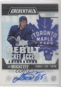 2019-20 Credentials Debut Ticket Access Acetate /99 Ilya Mikheyev Rookie Auto RC