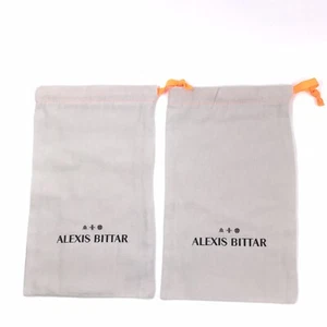 Set of 2 ALEXIS BITTAR Large Jewelry Pouch Drawstring Dust Bag 10”x6.3” - Picture 1 of 6