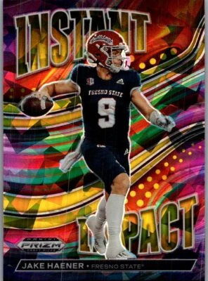 2023 Panini Prizm Draft Picks #II-7 Jake Haener Instant Impact Gold Ice - Image 1 of 2