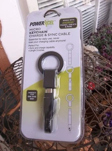PowerXcel Micro/30 Pin Keychain Charge/Sync Cable Android, Apple,Tablets GO GO! - Picture 1 of 12