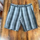 The North Face Shorts Mens 34 Gray Black Striped Casual Outdoors Chino