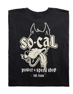 Men's So-Cal Speed Shop Classic Wolf Logo Black Cotton T-Shirt 1012TC10 - Picture 1 of 2