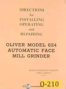 Oliver 624, amoladora automática de molino facial, manual de instalación de operación y reparación - Imagen 1 de 3