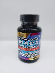 Organic Black Maca Root Ashwagandha, Fenugreek Panax Ginseng Capsules Made in US - Picture 1 of 4