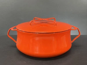 Vintage Dansk Kobenstyle Rot Emaille Dutch Oven Suppentopf Deckel Untersetzer 3,68qt J4 - Bild 1 von 15