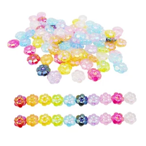 100pc Colorful Plated Spacer Flower Bead Hole 1.5mm Necklace Bracelet DIY Making - Picture 1 of 8