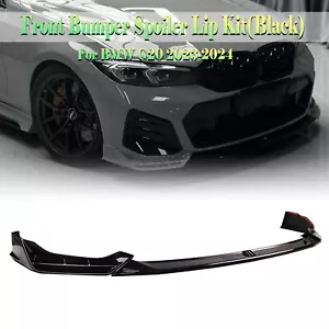 Front Bumper Spoiler Lip For BMW G20 LCI 330i M340i Sport 2023-2025 Glossy Black - Picture 1 of 22