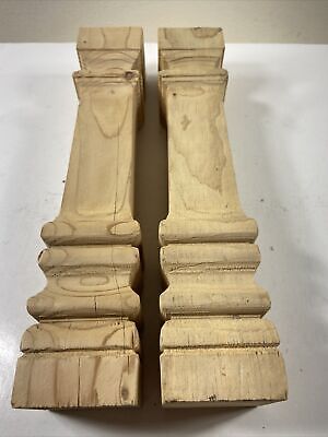2 Vintage Wooden Turned Spindles Crafts Salvage Farmhouse DIY Lot AD 12 1/2 • 9.99£