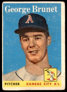 1958 Topps George Brunet RC Kansas City Athletics #139